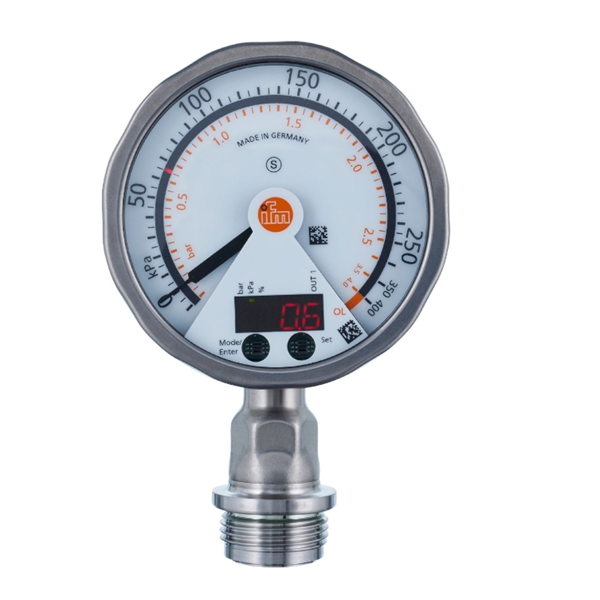 德國(guó)IFM易福門(mén)帶模擬顯示屏的齊平式壓力傳感器PG2437 PG-001-REB12-MFRKG/US/ /P