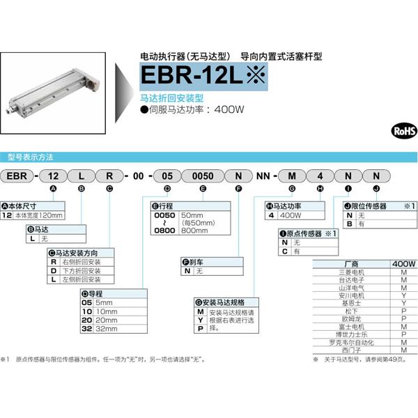CKD喜開理電動執(zhí)行器（無馬達型）滑塊型EBR-12LRER-00-320050NNN-M2NN