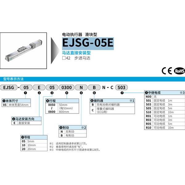 CKD喜開理電動執(zhí)行器（無馬達型）滑塊型EJSG-05E200800BCN-CN00