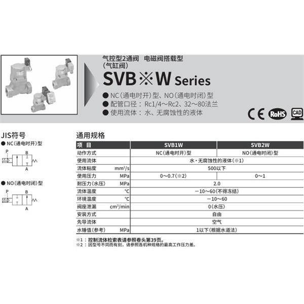 CKD喜開理氣控型2通閥（氣缸閥）SVB2W-32A-02CS-AC100V