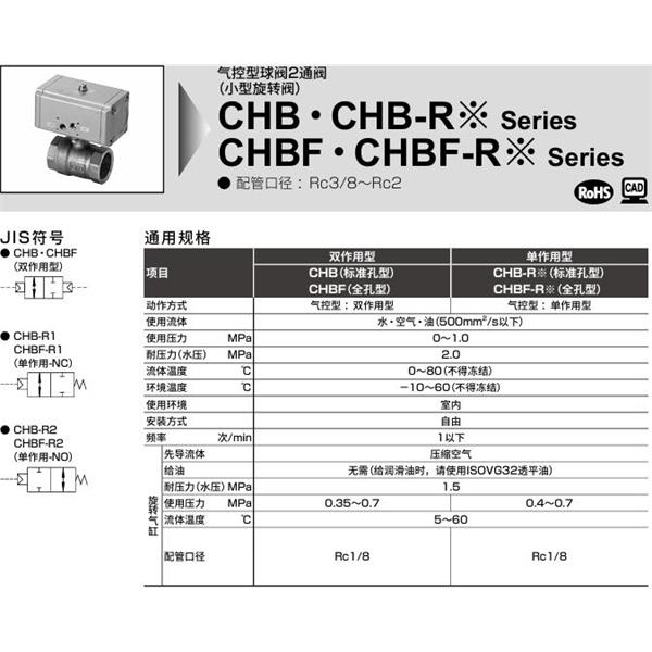 CKD喜開理氣控式球閥2?3通閥CHBF-R1-40-N-W
