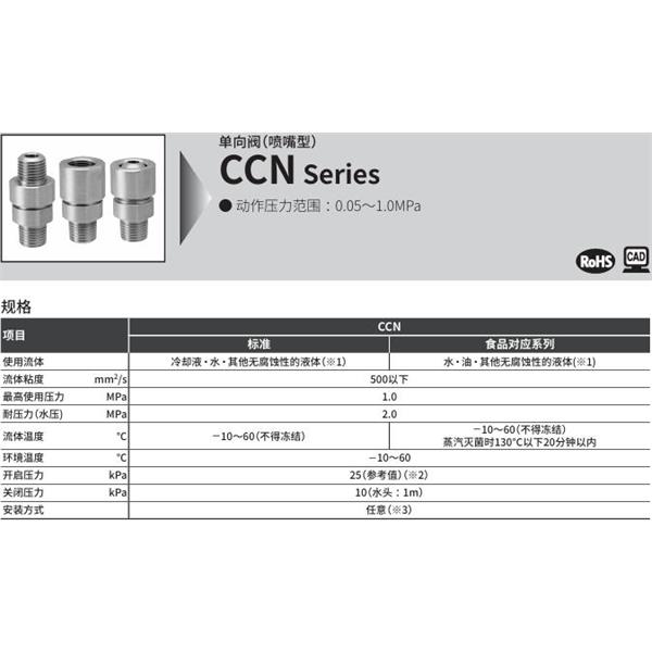 CKD喜開理單向閥（噴嘴型）CCN-10F-5-FP2