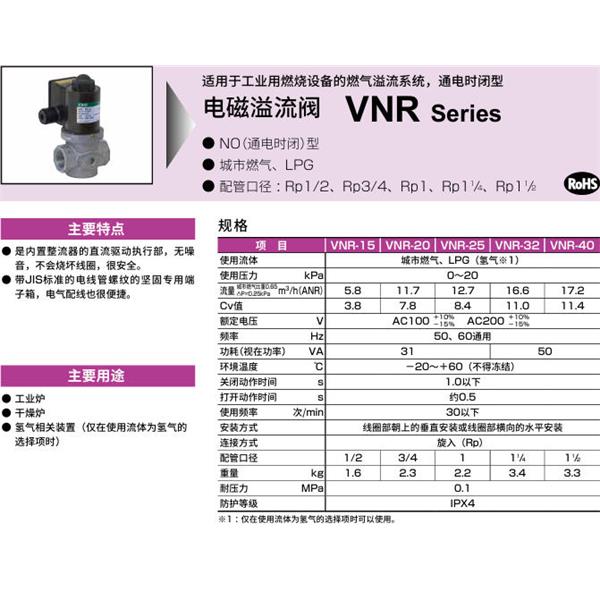 CKD喜開理電磁溢流閥VNR-20-H2-AC200V