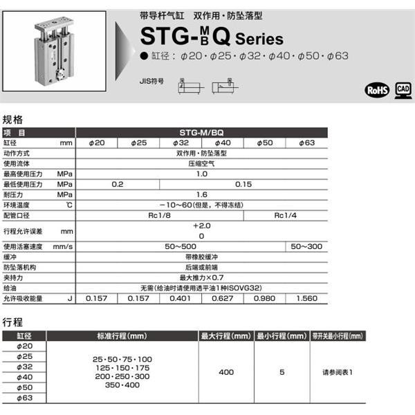 CKD喜開理帶導(dǎo)桿氣缸STG-BQ-20-25-H-M1
